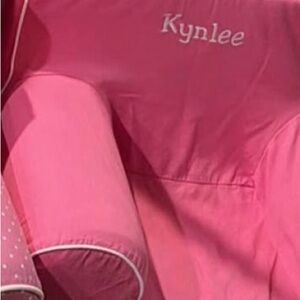 Pottery Barn Anywhere Chair slipcover. Kids size. Pink twill with piping.